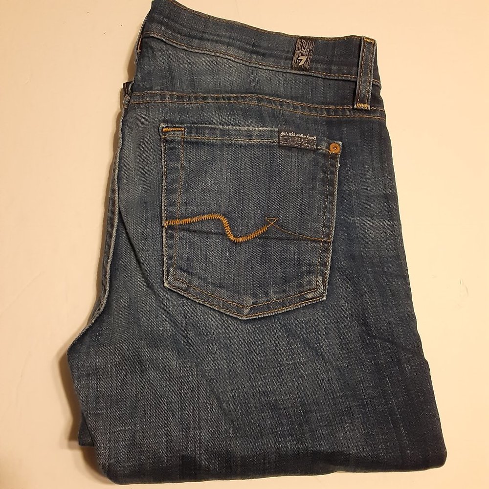 7 For All Mankind Women's The Skinny Lightly Distressed Jeans in Size 28